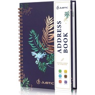 JUBTIC Hardcover Address Book with Alphabetical Tabs, Spiral Bound Address Book with Refillable Page
