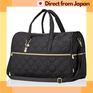 HAPITAS Miffy Quilted Boston Bag 31L Black Shoulder Travel Duffel Model 6096 [Japan Shipped]