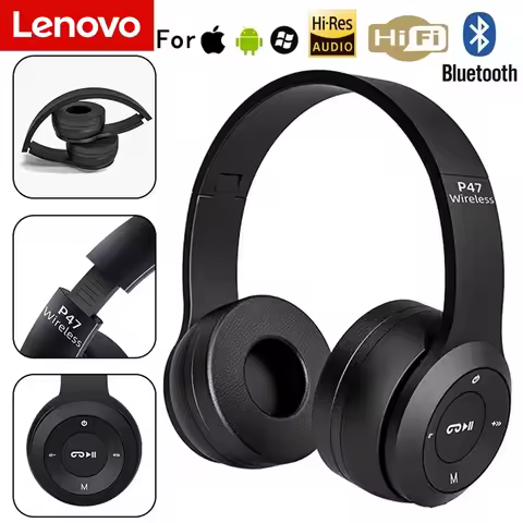 Lenovo Multifunctional Portable Foldable Headmounted Wireless Bluetooth 5.0 Headset For Bluetooth co
