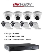 Hotdeal Hikvision 8 Channel 2 Mega Pixels ( 2MP ) CCTV System With 4 x Bullet And 4 x Dome Camera CC