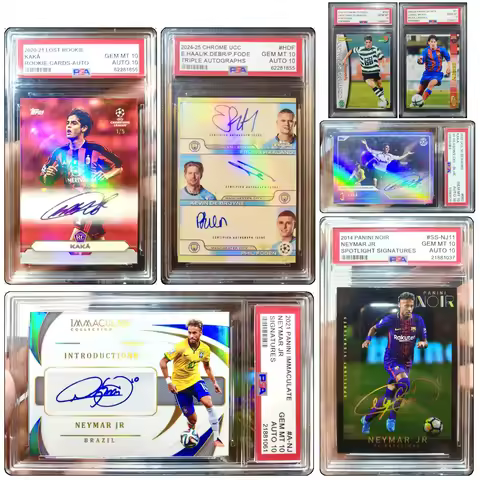 Panini DIY Neymar Kaka Haaland De Bruyne Messi Ronaldo homemade Rating Collector's Card Bricks Birth
