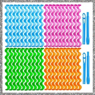 40 Piece Heatless Waves Hair Curler No Heat Damage Wavy Hair Curlers Polyester with 2 Sets of Stylin