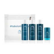 Hair and Body Travel Kit for Men, Includes Sulfate Free Shampoo, Conditioner, Body Wash, Deodorant, 
