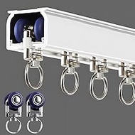 Ceiling Curtain Track Wall Mounted, Aluminum Heavy-Duty Sliding Rails for Windows, Silent Single Cur