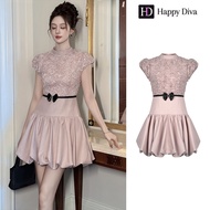 Happy Diva ชุดเดรสสตรีสีชมพูคอปปี้มินิ สำหรับงานแต่งงาน งานพรอม งานราตรี และชีวิตประจำวัน 65310