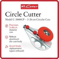 NT Cutter C-Series Circle Cutters – Adjustable 3-26 cm Rotary Cutter (C-3000GP) | Precision Heavy Du
