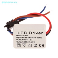 greatshore   1Pc LED Driver 260mA 1-3W LED Power Supply Adapt AC 85V-265V to DC 5-12V LED Lights Transformers Driver for LED Drive Power   MY