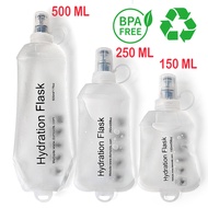 Soft Water Bottle TPU Silicone Soft Water Bag Fitness Running Water Bottle 150ML/250ML/500ML Foldabl