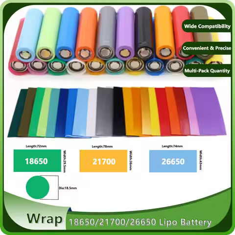 PVC Heat Shrink Tube 18650/21700/26650 Lipo Battery Wrap Precut Insulated Film Cover Lipo Battery Sl