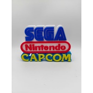Sega, Capcom, Nintendo Logo - 3D Font, Standee, Signboard, Trendy Toy, High Aesthetic, Ornament