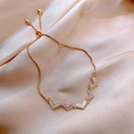 Gelang Serut Titanium Wanita Korean Style Aksesoris Perhiasan Fashion Cewek Anti Karat Elegan Anti k