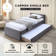 Luxe: Carmen Single Trundle Bed Frame | Pull Out Bed | Modern