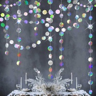 52 Ft Iridescent Party Decorations Holographic Circle Garlands Disco Theme Birthday Polka Dots Hangi