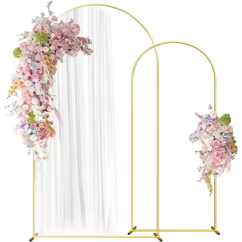 Metal Gold Wedding Arch Stand 1PCS 3.9FT 5.9FT 7.2FT Wedding Arch Frame Backdrop Ceremony Birthday P
