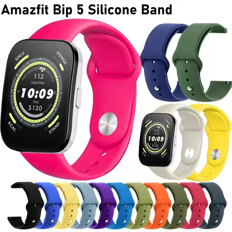 22mm Silicone Bip 5 Strap for Amazfit Bip 5 Band Replacement Smaertwatch Wristband Soft Bracelet Bel