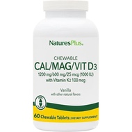 NaturesPlus Calcium//Vitamin D3 with Vitamin K2 - 60 Chewable Tablets - Supports & Immune Health - V