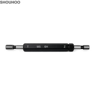 SHOUHOO Thread Plug Gauge, 6H Tolerance Black Double Ends Thread Gauge, Durable Steel Material M5x0.