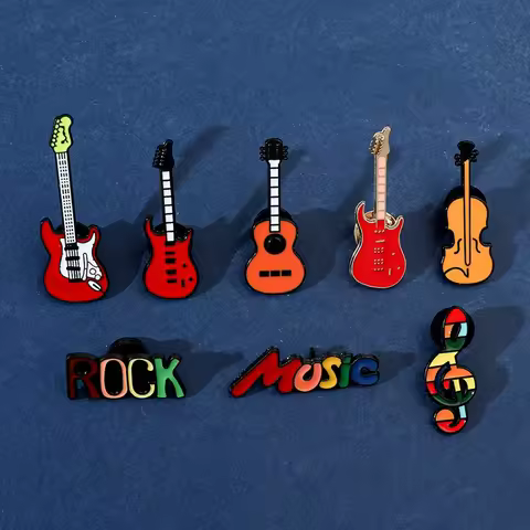 Guitar notes Badges brooch,Music elements punk Enamel Pin Backpack Clothing Metal decoración Badge G
