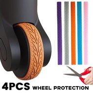 4Pcs Luggage Wheel Protectors - Silicone Material - Non-slip Denoising - Roller Protective Stickers - Wheels Guard Cover Accessories - Shearable Self-adhesive Flexible