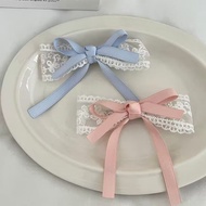 Korean Sweet Lace Ribbon Bow Hairpin Girl Side Clip Duckbill Clip Versatile Hair Accessories