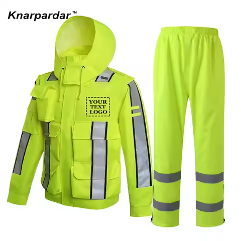 High Visibility Rain Coat Rain Jacket Rain Pants for Riding Motorcycle