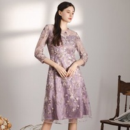 【MEDUSA】優雅淡紫繡紗宴會禮服(M-XL) | 小禮服 媽媽禮服