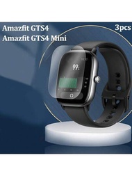 3入組華米amazfit Gts4mini智慧手錶螢幕保護貼,高清、靈敏、防水