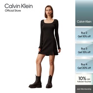CALVIN KLEIN Fit And Flare Monogram Dress Womens