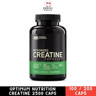 Optimum Nutrition Creatine 2500 Caps - 100 200 capsules : Enhance Strength Power and Performance cre
