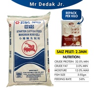 [REPACK] [1KG] [9910] MAKANAN IKAN KELI BERKUALITI PREMIUM PERMULAAN | STARTER CATFISH FEED | 2.3MM 