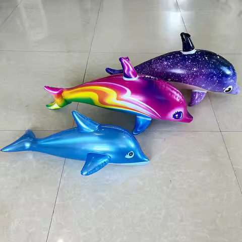 New Colorful Inflatable Large Dolphin Toys Creative Children's Water Party Dress Up Toys Starry Dolp