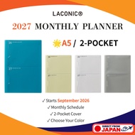 Laconic 2027 A5 Monthly Planner 2-Pocket September 2026 Start Japan