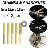 {JIE YUAN}5/12pcs Diamond Chainsaw Sharpener Bits Saw Sharpener Coated Cylindrical Cutter 4 5.5mm Sharpening Saw Carving Grinding Tools