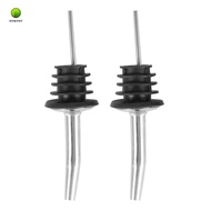 2pcs Stainless Steel Liquor Spirit Pourer with Rubber Stopper