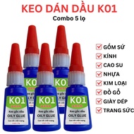 (COMBO 5 lọ) keo dán đa năng K01 OILY GLUE gấp 99 lần 502 dán mọi loại chất liệu bảo quản từ 1-3 năm