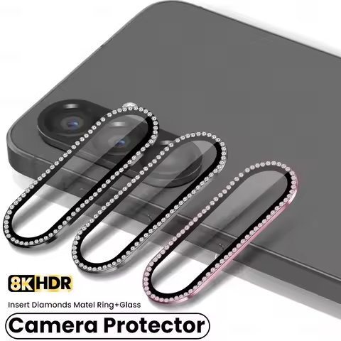 Luxury Diamond Camera Protector Cap for Samsung Galaxy A56 5G Metal Ring Lens Glass Sumsung A 57 56