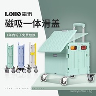 Luhu Foldable Shopping Cart Grocery Cart Trolley Small Push Cart Supermarket Handcart Grocery Cart H