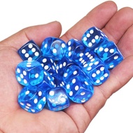 水晶蓝色透明骰子甩子撒子筛子 骰子 数字 彩色子骰子水晶色子Crystal blue transparent dice roll, sprinkle sieve20240908