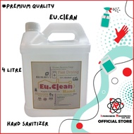 Eu.Clean Hand Sanitizer | 75% Alcohol | Hospital Grade | Non-Sticky | Personal & Office Use | (4 lit