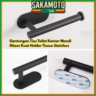 GANTUNGAN Black Stainless Steel Toilet Tissue Holder Hanger Anti-Strong Plastic Bathroom Tissue Rust