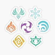 Genshin Impact 2 Layer Logo Elements Wall Panel