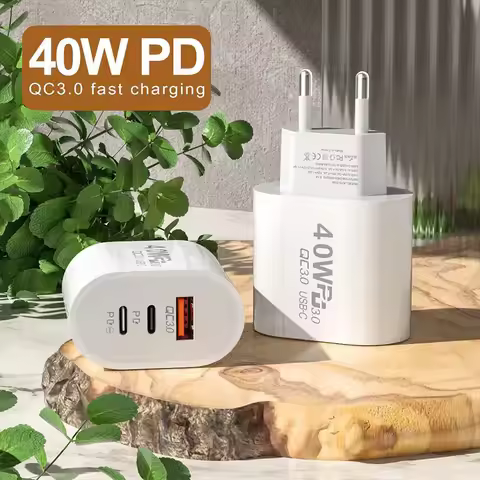 40W PD USB Type C Fast Charger Quick Charge EU US Plug PD USB C Type C Fast USB QC 3.0 Charger for i