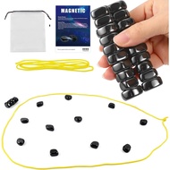 Magnetic Strategy Game Set, 20  Pieces with Yellow Boundary Rope, Storage Bag, 2 Players,