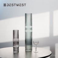 Bamboo Floor Glass Designer Home Living Room Vase ins Straight Bossi Home Decoration Soft Decoration