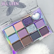JILL LEEN Eyeshadow 眼影盘12色眼影盘珠光哑光 Twelve Color Eyeshadow Palette Matte Milk Tea Earth Color Daily Ey