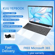 KUU Laptop Baru 2023 Murah Intel N5095 CPU 15.6 Inch RAM 16GB SSD 512GB Office Study Notebook Win 11 Fingerprint Unlock