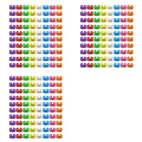 L60A 240Pc 16Mm Chicken Leg Bands With 8 Colors,Colorful 01-80 Numbered Chicken Identification Leg B