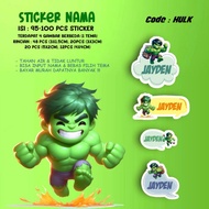 Hulk Theme Character Name Label Sticker/CUTE HULK