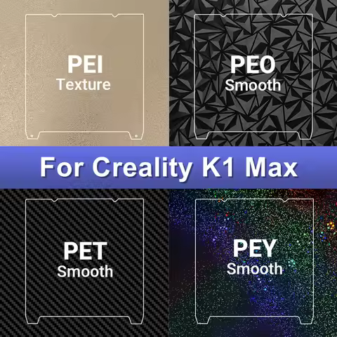 For Creality K1 Max Build Plate Texture Pei Sheet Spring Steel 310x315mm Smooth PEO PET PEY Double P