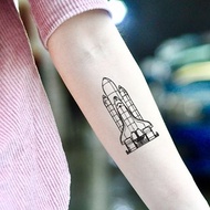 OhMyTat 航天飛機 Space Shuttle 刺青圖案紋身貼紙 (2 張)